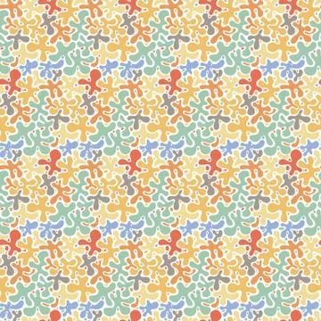Vector abstract seamless pattern. Free hand doodle drawn surface. Stock Illustration