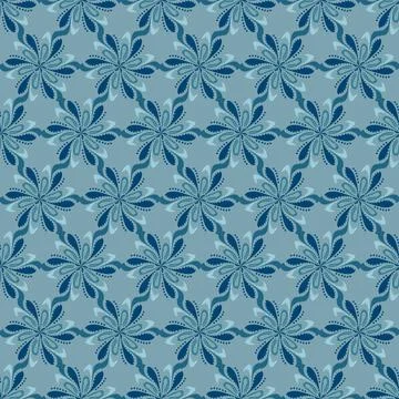 Vector abstract seamless pattern. Geometric background in blue, gray and green Stock Illustration