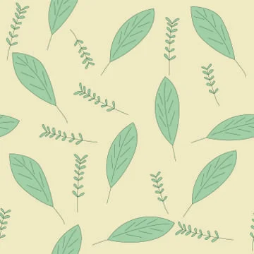 Vector abstract seamless pattern in with green leaves Stock Illustration