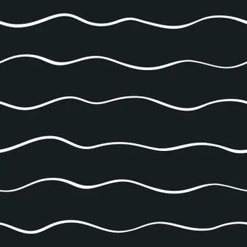 Vector abstract seamless pattern with hand drawn wave. Stockillustratie