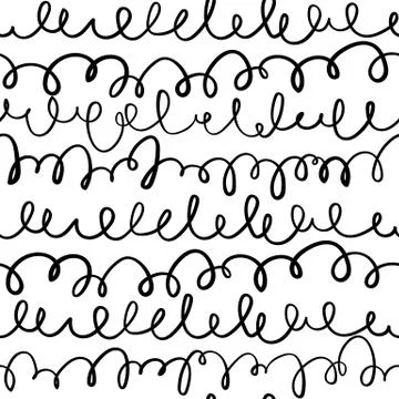 Vector abstract seamless pattern with hand drawn unreadable scribble. Stock Illustration