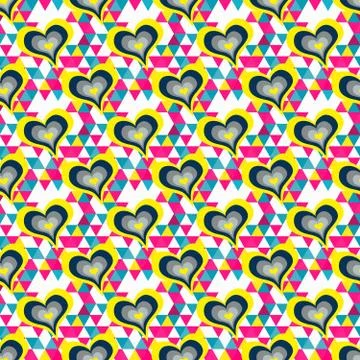 Vector abstract seamless pattern heart and flower petals Valentine's Day Stock Illustration