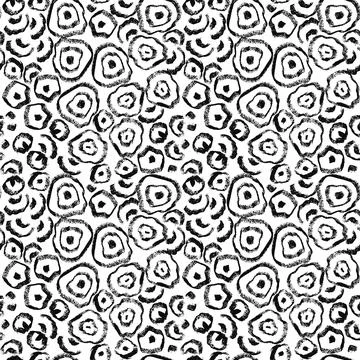 Vector abstract seamless pattern with organic textured round shapes. Curvy li Stock Illustration