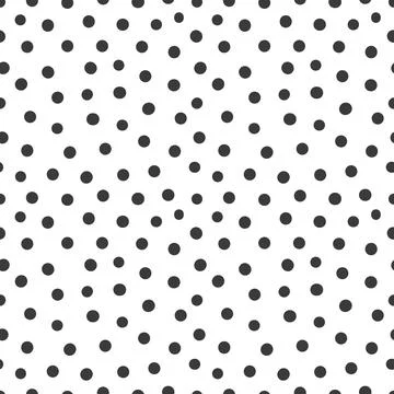Vector abstract seamless pattern with polka dot ornament made in black and white Stock Illustration