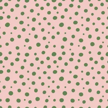 Vector abstract seamless pattern with polka dot ornament. Hand drawn fabric Illustrazione stock