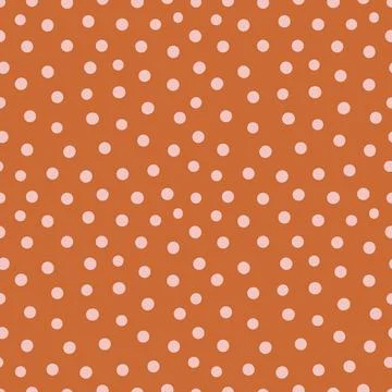 Vector abstract seamless pattern with polka dot ornament made in orange color Stock Illustration
