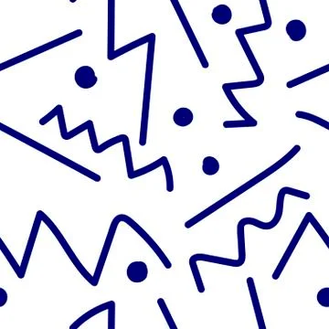 Vector abstract seamless pattern. Prints Phantom Blue lines and hand drawn Stock Illustration