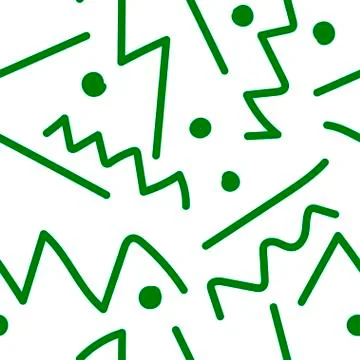 Vector abstract seamless pattern. Prints green lines and hand drawn Stock Illustration