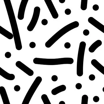 Vector abstract seamless pattern. Prints black lines and hand drawn points Stock Illustration