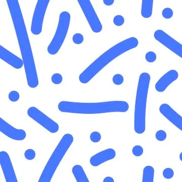 Vector abstract seamless pattern. Prints blue lines and hand drawn Stock Illustration