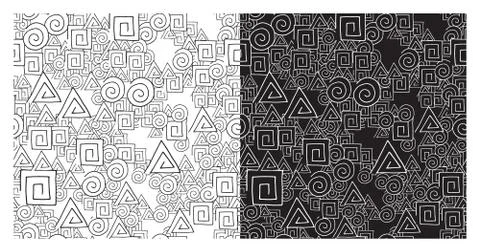 Vector abstract seamless pattern set, texture background, circle, square and  Illustrazione stock