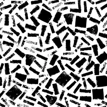 Vector abstract seamless pattern with textured hand drawn strokes. Ink drawn  Stock Illustration