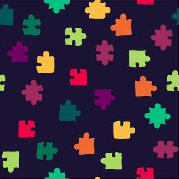Vector abstract seamless puzzle pattern Stock-Illustration
