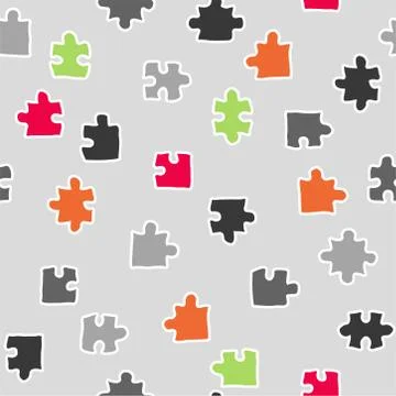 Vector abstract seamless puzzle pattern 库存插图