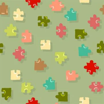 Vector abstract seamless puzzle pattern Stock Illustration