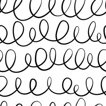 Vector abstract seamless scribble pattern, wave background. Illustrazione stock