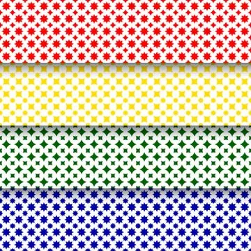 Vector abstract seamless set background with lines, circles and shadows Stock Illustration