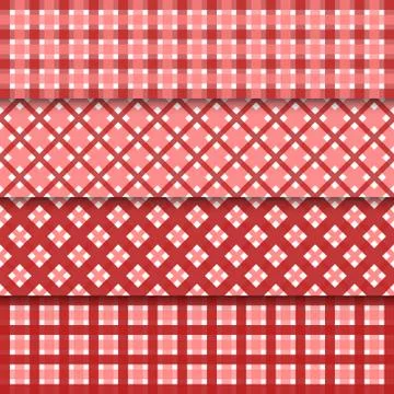 Vector abstract seamless set background with red shapes nd shadows Stock Illustration
