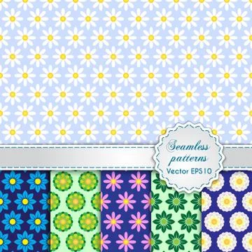 Vector abstract seamless set background with floral ornament Illustrazione stock