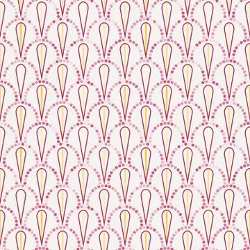 Vector abstract seamless wavy pattern with dotted geometrical fish scale layo Illustrazione stock