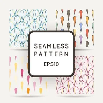 Vector abstract seamless wavy pattern with dotted geometrical fish scale layo Illustrazione stock