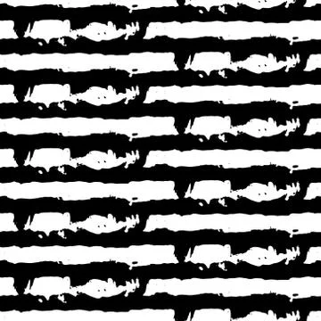 Vector abstract seamless wavy pattern. Hand drawn brush strokes illustration. Stock Illustration