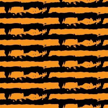 Vector abstract seamless wavy pattern. Hand drawn brush strokes illustration. Stock Illustration