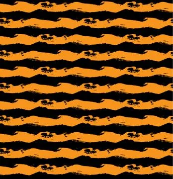 Vector abstract seamless wavy pattern. Hand drawn brush strokes illustration. Stock Illustration