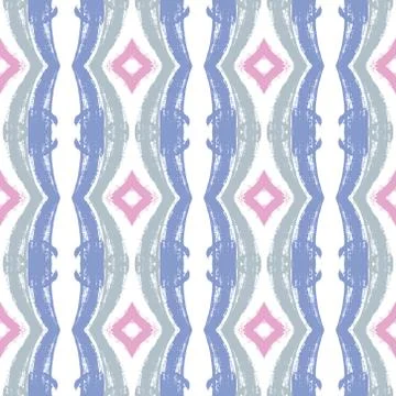 Vector abstract seamless wavy pattern. Hand drawn brush strokes illustration. Stock Illustration