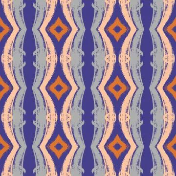 Vector abstract seamless wavy pattern. Hand drawn brush strokes illustration. Stock Illustration