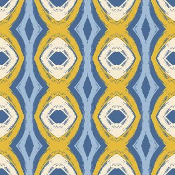 Vector abstract seamless wavy pattern. Hand drawn brush strokes illustration. Stock Illustration