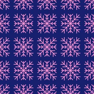 Vector abstract seamless winter pattern with geometric ornaments, pink styliz Stockillustratie