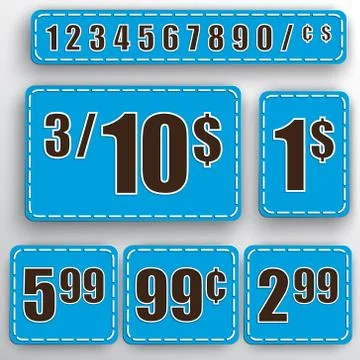 Vector abstract set of price stickers Stock Illustration