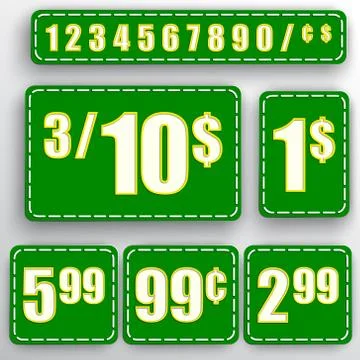 Vector abstract set of price stickers Stock Illustration