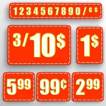 Vector abstract set of price stickers Stock Illustration