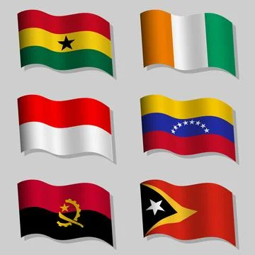 Vector abstract set of wavy flags Stock Illustration