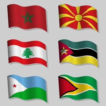 Vector abstract set of wavy flags Stock-Illustration
