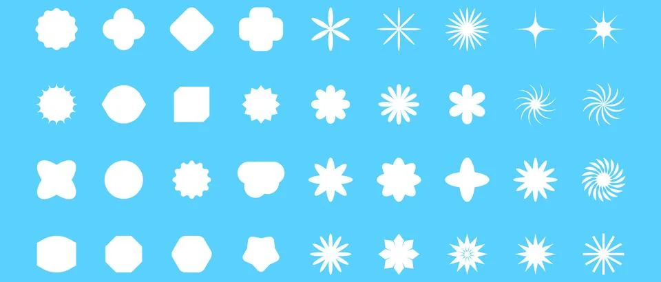 Vector Abstract Shape Collection, Geometric Shapes set - modern and retro Stock Illustration