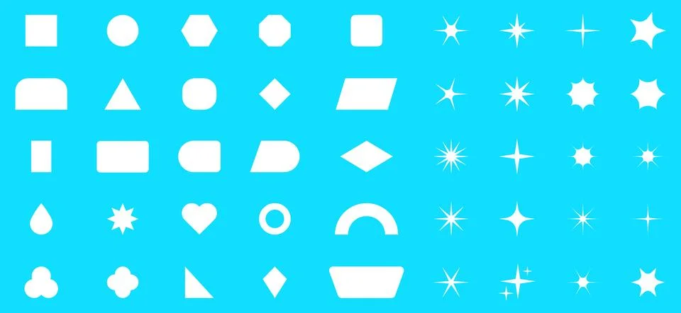 Vector Abstract Shape Collection, Geometric Shapes set - modern and retro Stock Illustration