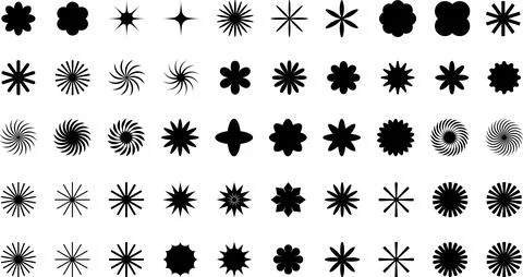 Vector Abstract Shape Collection, Geometric Shapes set - modern and retro Stock Illustration