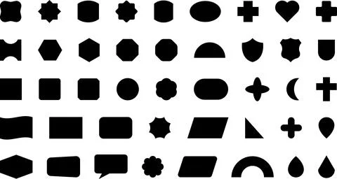 Vector Abstract Shape Collection, Geometric Shapes set - modern and retro Stock Illustration