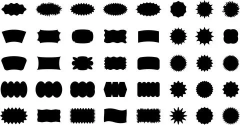 Vector Abstract Shape Collection, Geometric Shapes set - modern and retro Stock Illustration