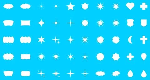 Vector Abstract Shape Collection, Geometric Shapes set - modern and retro Stock Illustration