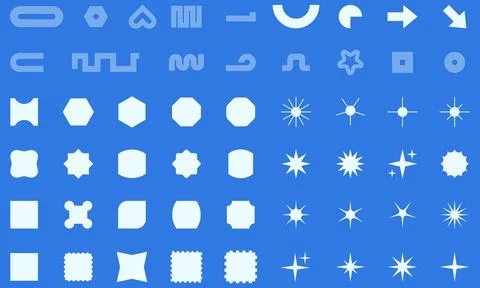 Vector Abstract Shape Collection, Geometric Shapes set - modern and retro Stock Illustration