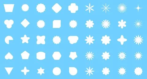 Vector Abstract Shape Collection, Geometric Shapes set - modern and retro Stock Illustration