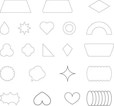 Vector Abstract Shape Collection, Geometric Shapes set primitive design elements イラスト素材