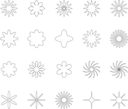 Vector Abstract Shape Collection, Geometric Shapes set primitive design elements Illustrazione stock