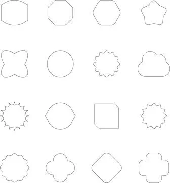 Vector Abstract Shape Collection, Geometric Shapes set primitive design elements Illustrazione stock