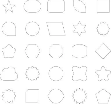 Vector Abstract Shape Collection, Geometric Shapes set primitive design elements 스톡 일러스트