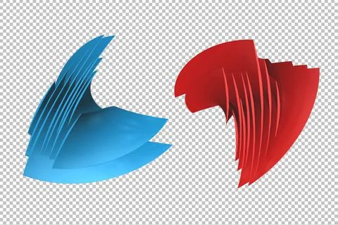 Vector abstract shapes. Color 3D Plastic figure. Stock Illustration
